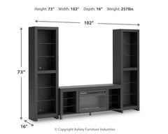 Cayberry 3-Piece Entertainment Center with Electric Fireplace