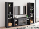 Best Furniture Outlet - Ashley Furniture - Cayberry 3-Piece Entertainment Center with Electric Fireplace - 3-Piece Entertainment Center with Electric Fireplace / Black - W2721W2
