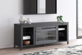 Best Furniture Outlet - Ashley Furniture - Cayberry TV Stand - 60" with Electric Fireplace / Black - W2721-168