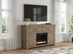 Best Furniture Outlet - Ashley Furniture - Garistyn 62" TV Stand with Electric Fireplace - 62" TV Stand with Electric Fireplace - W2844W5