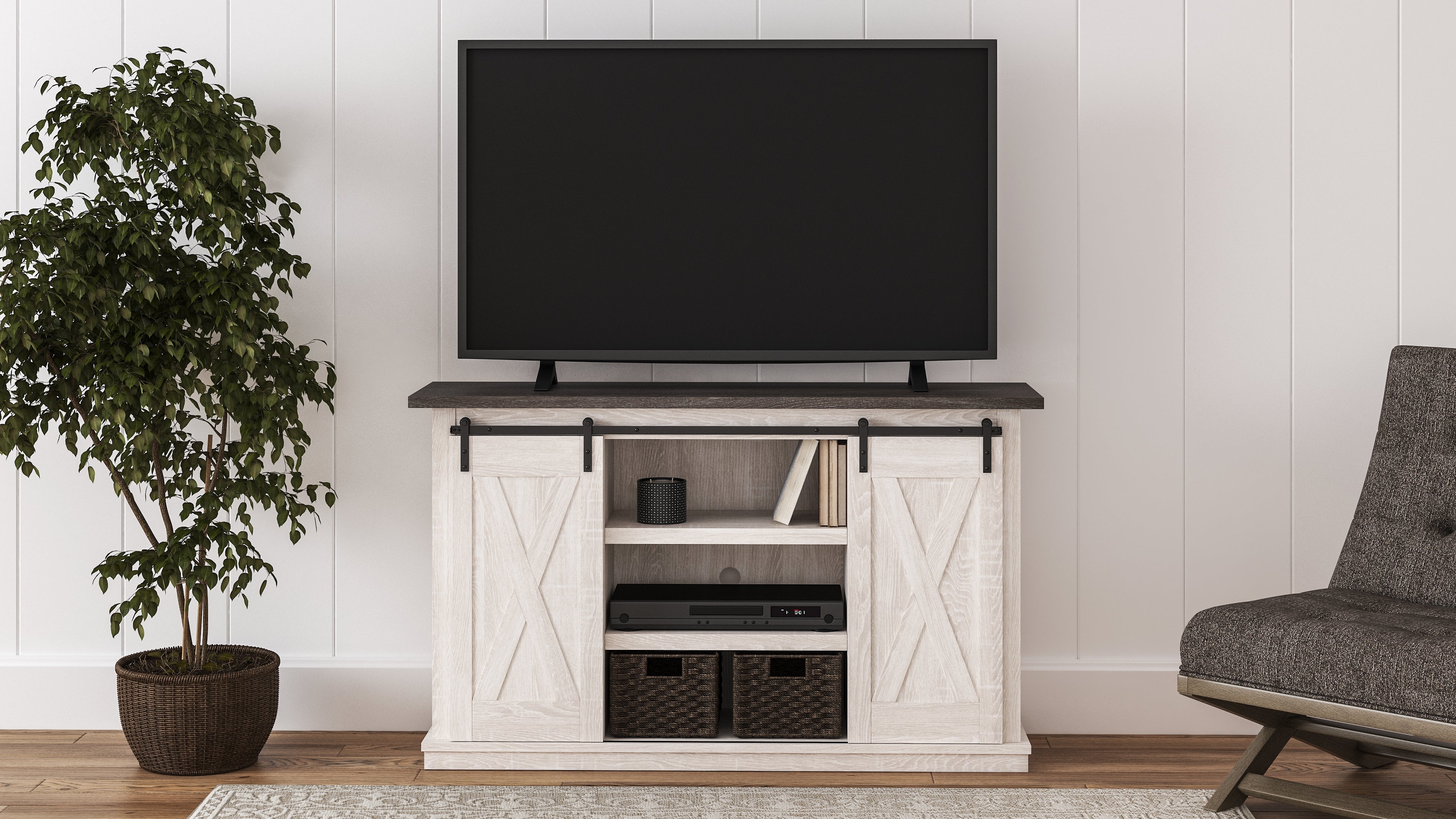 Best Furniture Outlet - Ashley Furniture - Dorrinson 54" TV Stand - 54" / Two-tone - W287-48