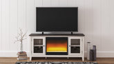 Best Furniture Outlet - Ashley Furniture - Dorrinson 60" TV Stand with Electric Fireplace - 60" TV Stand with Electric Fireplace / Two-tone - W287W2