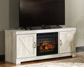 Best Furniture Outlet - Ashley Furniture - Bellaby 63" TV Stand with Electric Fireplace - 63" TV Stand with Electric Fireplace / Whitewash - W331W9