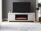 Best Furniture Outlet - Ashley Furniture - Cayboni 71" TV Stand with Electric Fireplace - 71" TV Stand with Electric Fireplace / Whitewash - W3788W1