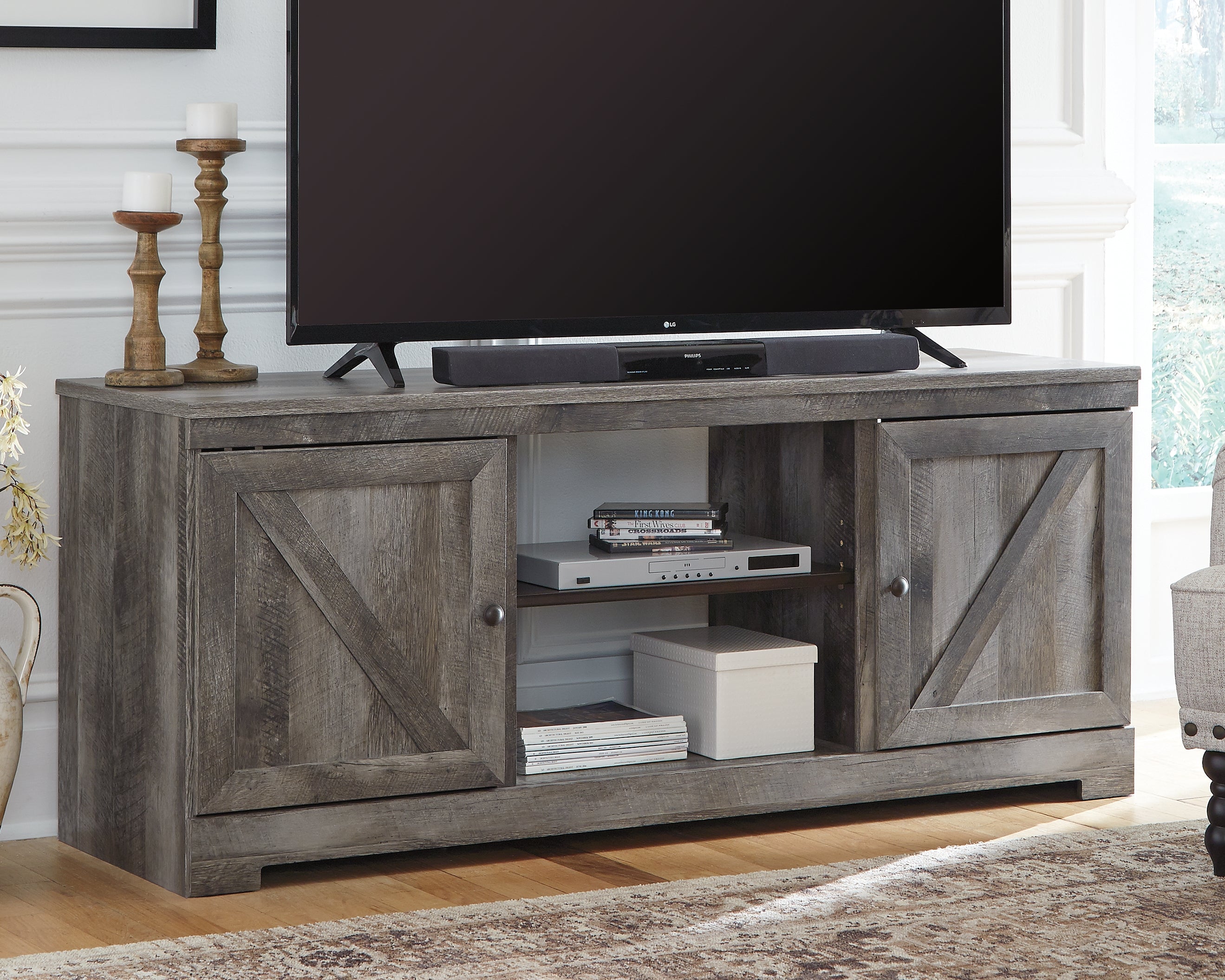 Best Furniture Outlet - Ashley Furniture - Wynnlow TV Stand - 63" / Gray - W440-68