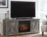 Best Furniture Outlet - Ashley Furniture - Wynnlow 63" TV Stand with Electric Fireplace - 63" TV Stand with Electric Fireplace / Gray - W440W9