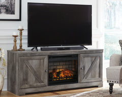 Best Furniture Outlet - Ashley Furniture - Wynnlow 63" TV Stand with Electric Fireplace - 63" TV Stand with Electric Fireplace / Gray - W440W9