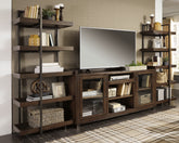 Best Furniture Outlet - Ashley Furniture - Starmore Entertainment Center - 3-Piece Entertainment Center / Brown/Gunmetal - W633W1