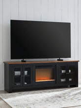 Best Furniture Outlet - Ashley Furniture - Wildenauer 76" TV Stand with Electric Fireplace - 76" TV Stand with Electric Fireplace / Brown/Black - W664W2
