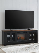 Best Furniture Outlet - Ashley Furniture - Wildenauer 76" TV Stand with Electric Fireplace - 76" TV Stand with Electric Fireplace / Brown/Black - W664W1