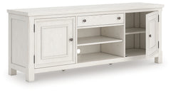 Best Furniture Outlet - Ashley Furniture - Robbinsdale 72" TV Stand - 72" / Antique White - W742-68