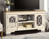 Best Furniture Outlet - Ashley Furniture - Realyn 74" TV Stand - 74" / Chipped White - W743-68