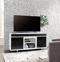 Best Furniture Outlet - Ashley Furniture - Gardoni 72" TV Stand - 72" / White/Black - W756-68