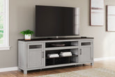 Best Furniture Outlet - Ashley Furniture - Darborn 88" TV Stand - 88" / Gray/Brown - W796-68