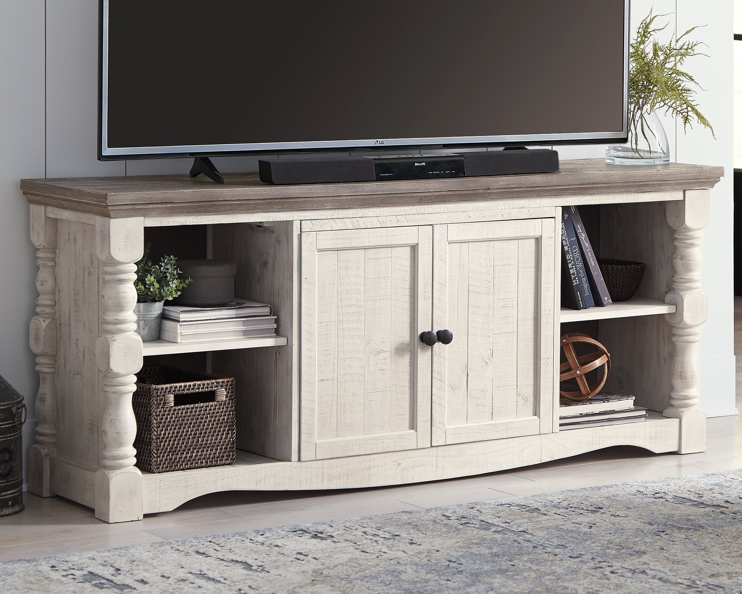 Best Furniture Outlet - Ashley Furniture - Havalance 67" TV Stand - 67" / Two-tone - W814-30