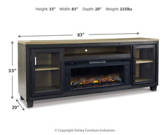 Foyland 83" TV Stand with Electric Fireplace