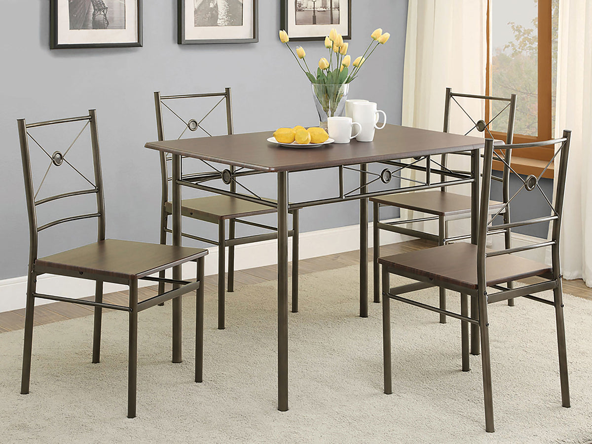 Best Furniture Outlet - Coaster - Anna 5-piece Rectangular Dining Table Set Dark Bronze - 100033