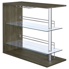 Best Furniture Outlet - Coaster - Prescott Rectangular Home Bar Table Weathered Grey - 100156