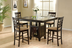 Best Furniture Outlet - Coaster - Gabriel 5-piece Square Counter Height Dining Set Cappuccino - 100438-S5