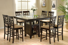 Best Furniture Outlet - Coaster - Gabriel 9-piece Square Counter Height Dining Set Cappuccino - 100438-S9