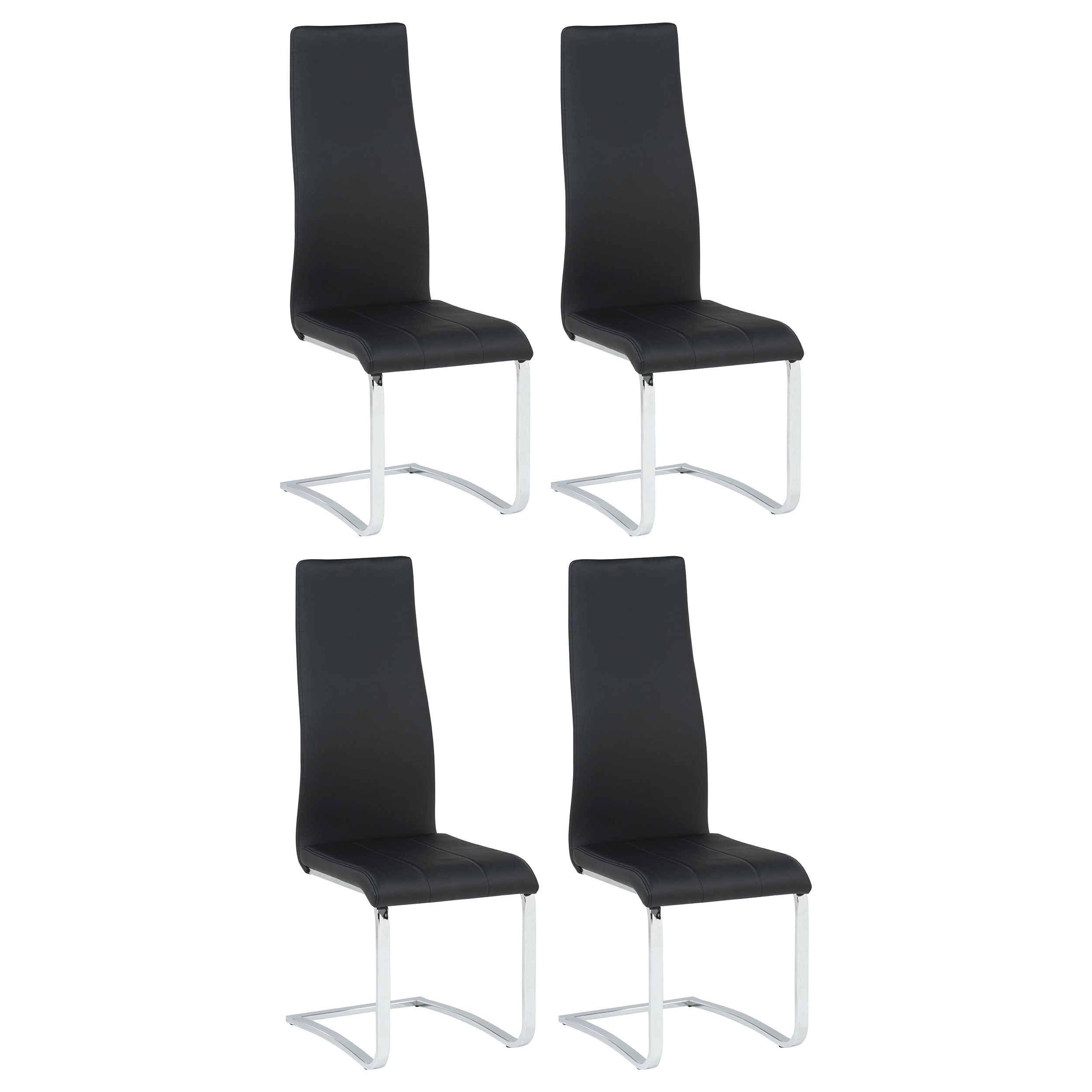 Best Furniture Outlet - Coaster - Montclair Upholstered Dining Side Chair Black (Set of 4) - 100515BLK