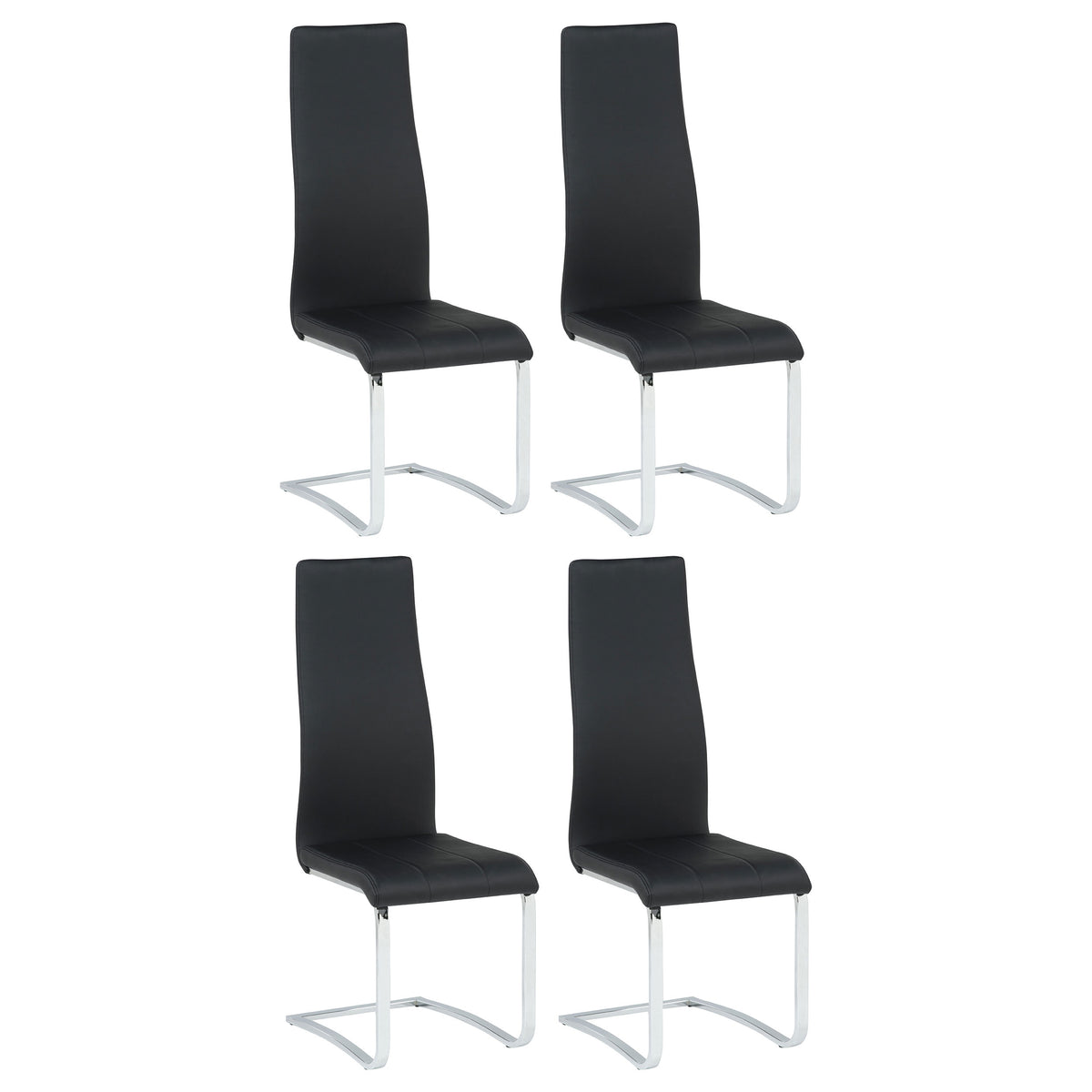 Best Furniture Outlet - Coaster - Montclair Upholstered Dining Side Chair Black (Set of 4) - 100515BLK