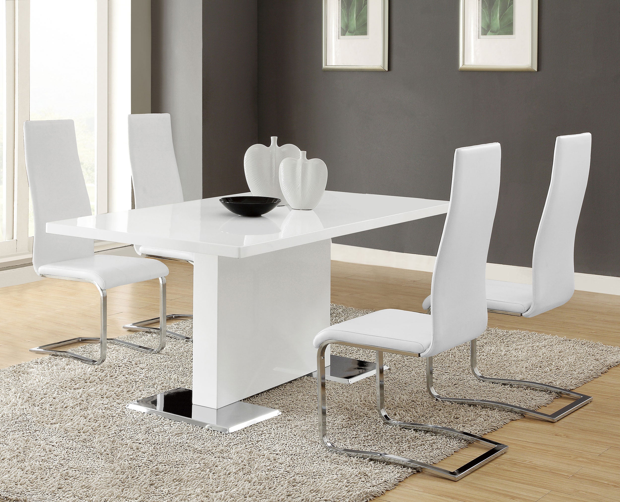 Montclair Upholstered Dining Side Chair White (Set of 4)