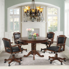 Best Furniture Outlet - Coaster - Turk 5-piece 3-in-1 Dining and Game Table Set Tobacco - 100871-S5