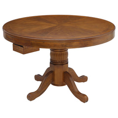 Best Furniture Outlet - Coaster - Mitchell Round Dining and Billiard Poker Game Table Amber - 100951