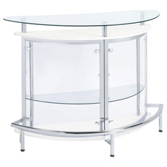Best Furniture Outlet - Coaster - Amarillo Freestanding Glass Top Home Bar Wine Cabinet White - 101066