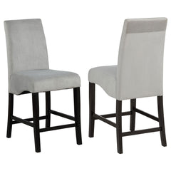 Best Furniture Outlet - Coaster - Stanton Velvet Upholstered Counter Chair Grey (Set of 2) - 102069GRY