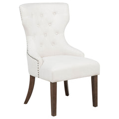 Best Furniture Outlet - Coaster - Baney Fabric Upholstered Dining Side Chair Cream and Dark Oak - 104507DOK