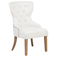 Best Furniture Outlet - Coaster - Baney Fabric Upholstered Dining Side Chair Beige and Rustic Honey - 104507