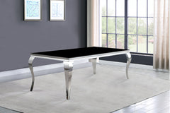 Best Furniture Outlet - Coaster - Carone Rectangular 61-inch Glass Top Dining Table Black - 105071