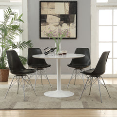 Best Furniture Outlet - Coaster - Lowry 5-piece Round Dining Table Set White and Black - 105261-S5K