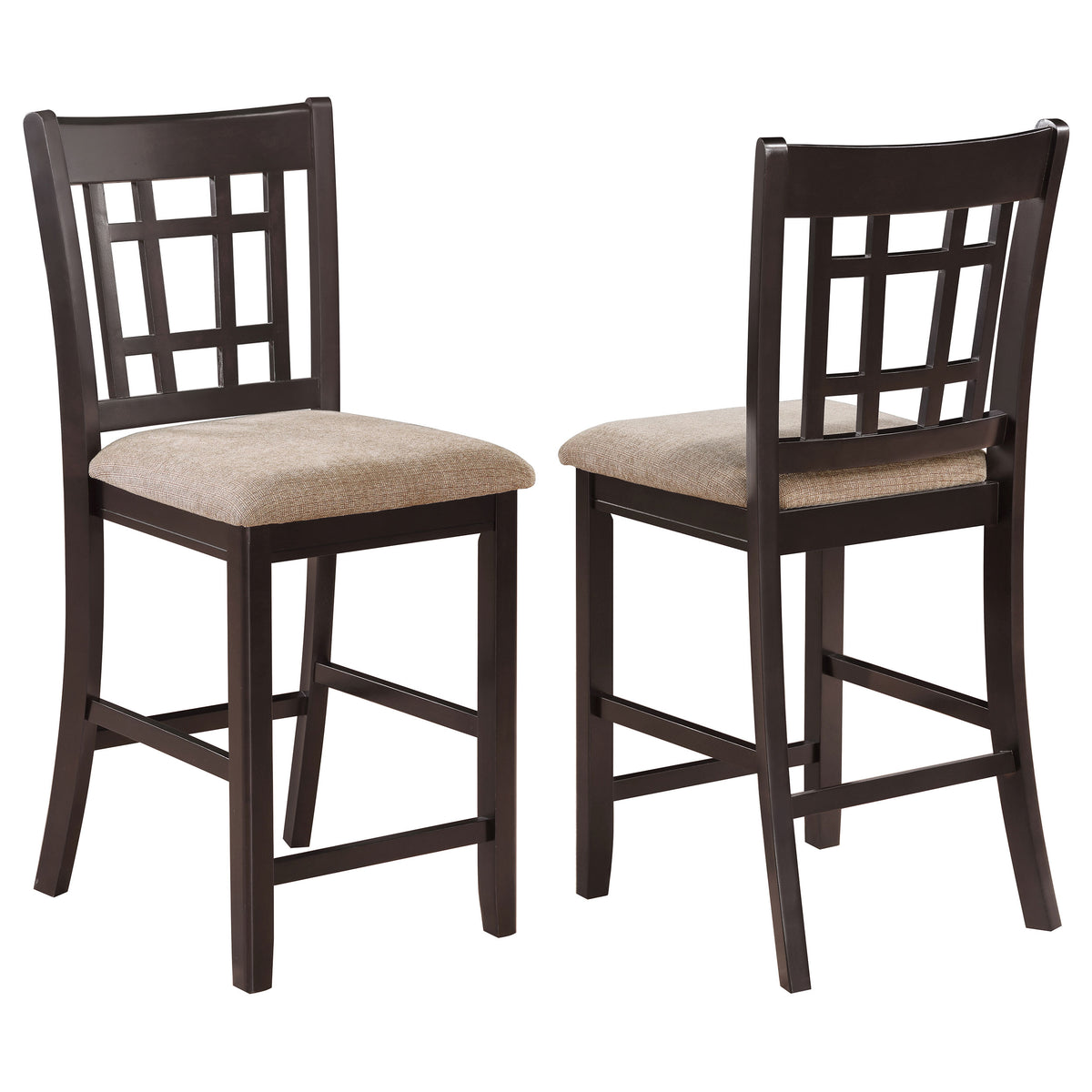 Best Furniture Outlet - Coaster - Lavon Wood Counter Height Dining Chair Tan and Espresso (Set of 2) - 105279