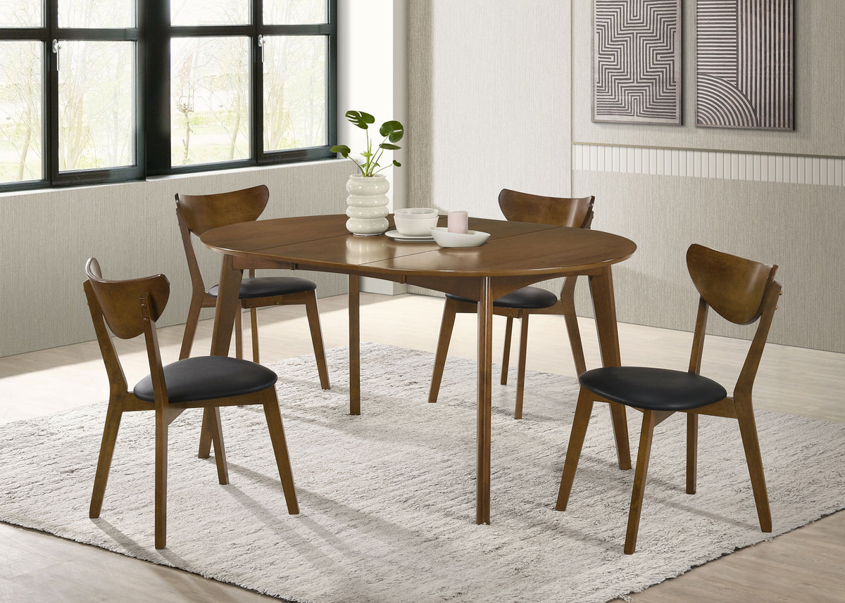 Best Furniture Outlet - Coaster - Jedda 5-piece Oval Dining Table Set Dark Walnut - 105361-S5