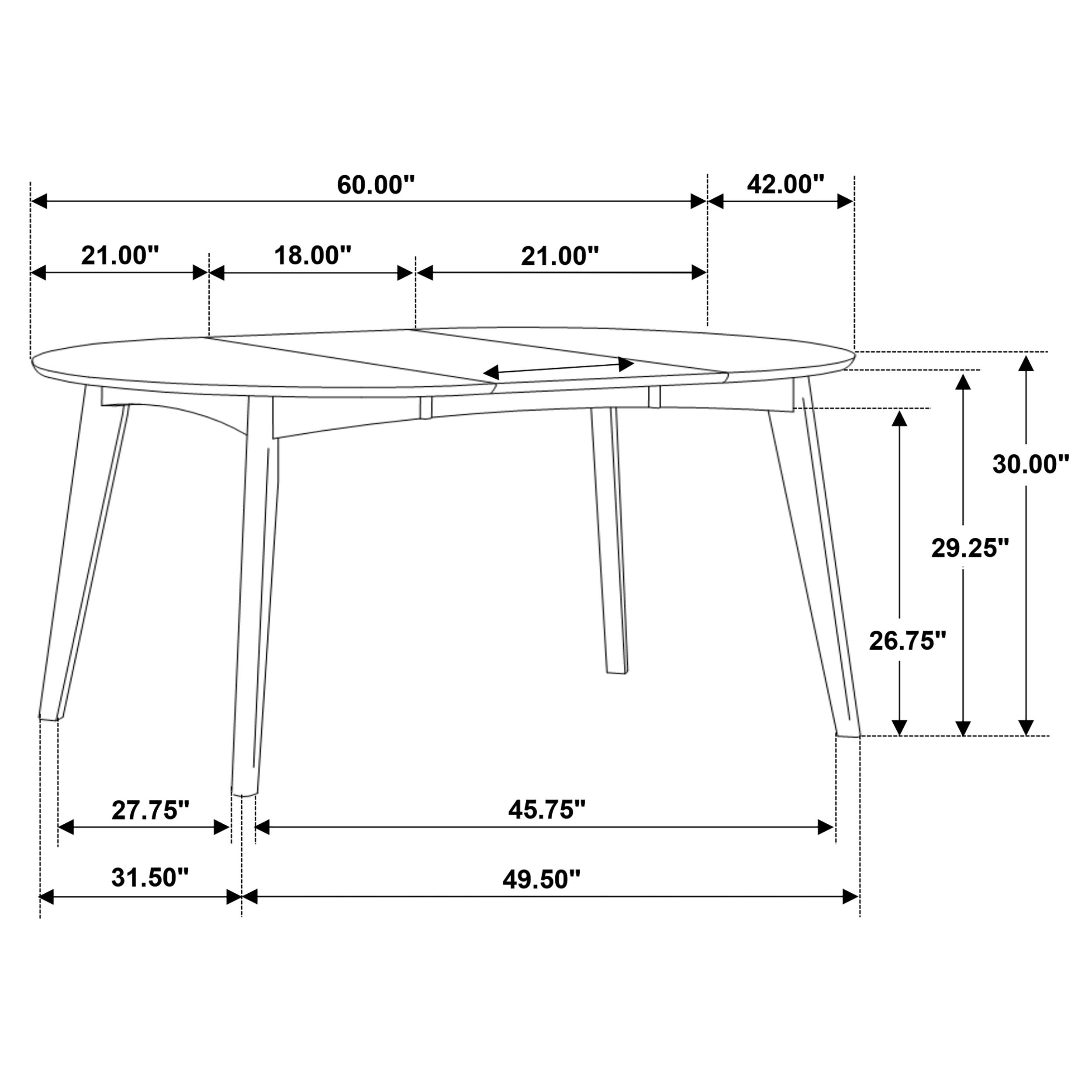 Jedda 5-piece Oval Dining Table Set Dark Walnut