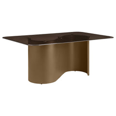 Best Furniture Outlet - Coaster - Edson 72-inch Rectangular Glass Top Dining Table Bronze - 105761