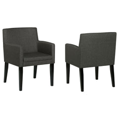 Best Furniture Outlet - Coaster - Catherine Upholstered Dining Arm Chair Grey (Set of 2) - 106252