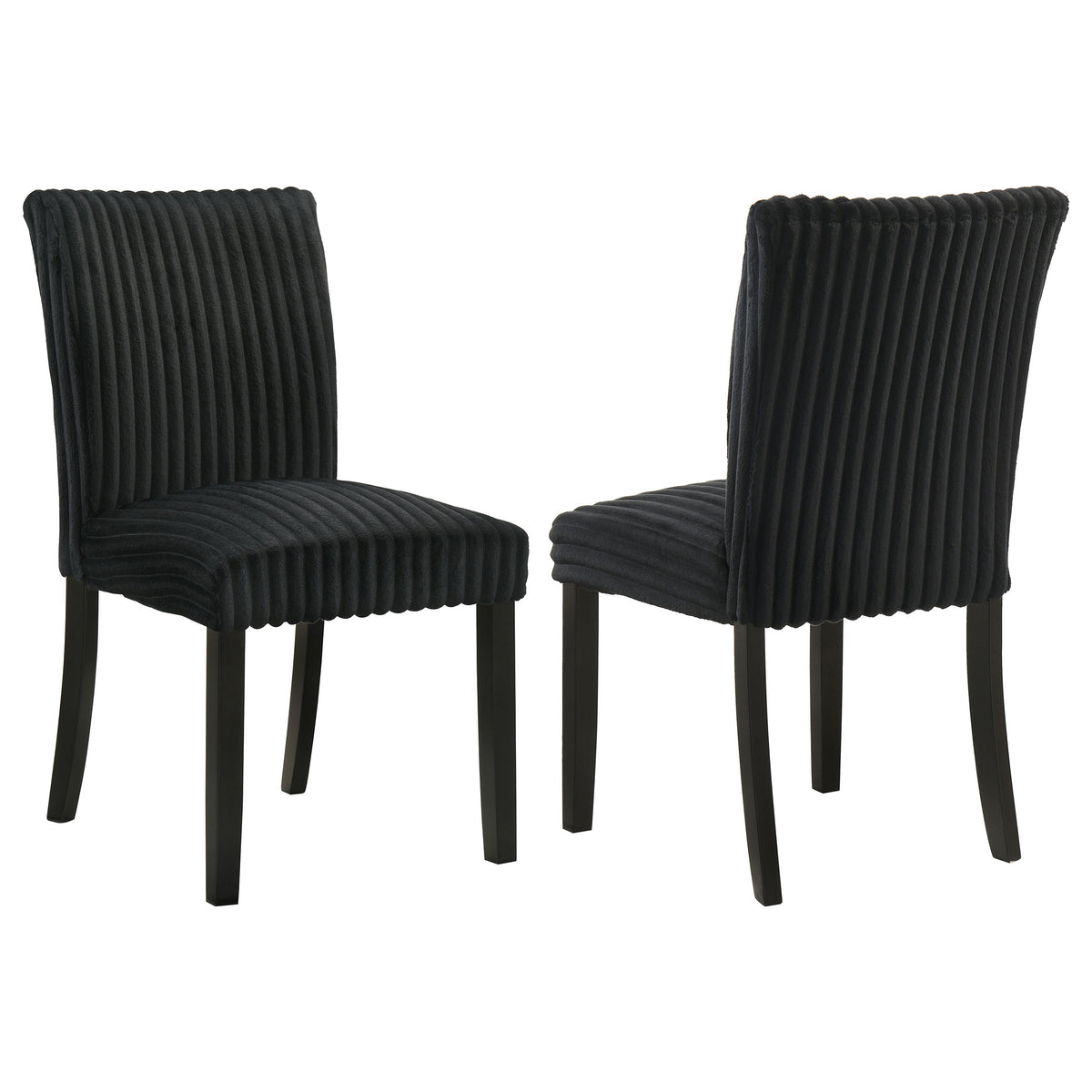 Best Furniture Outlet - Coaster - Dermott Upholstered Parson Dining Side Chair Black (Set of 2) - 106512BLK