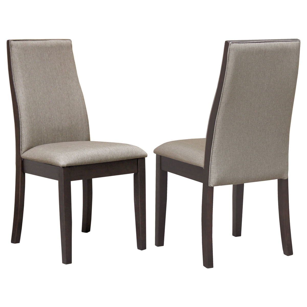 Best Furniture Outlet - Coaster - Spring Creek Upholstered Dining Chair Taupe (Set of 2) - 106583