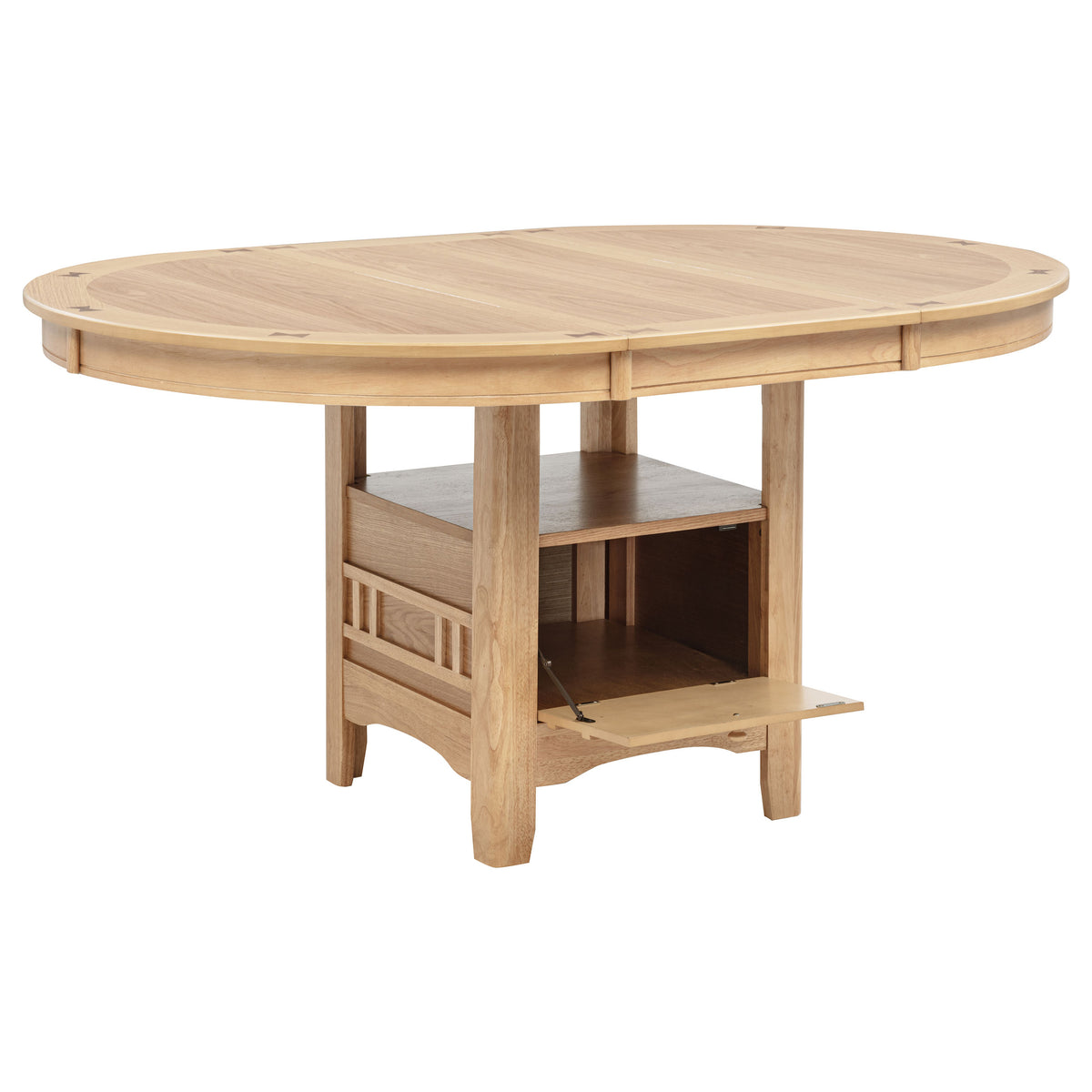 Best Furniture Outlet - Coaster - Lavon Oval 60-inch Wood Extension Leaf Dining Table Light Oak - 106620