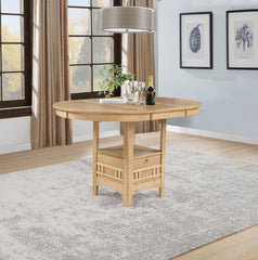 Lavon Oval 60-inch Counter Height Extension Dining Table Light Oak