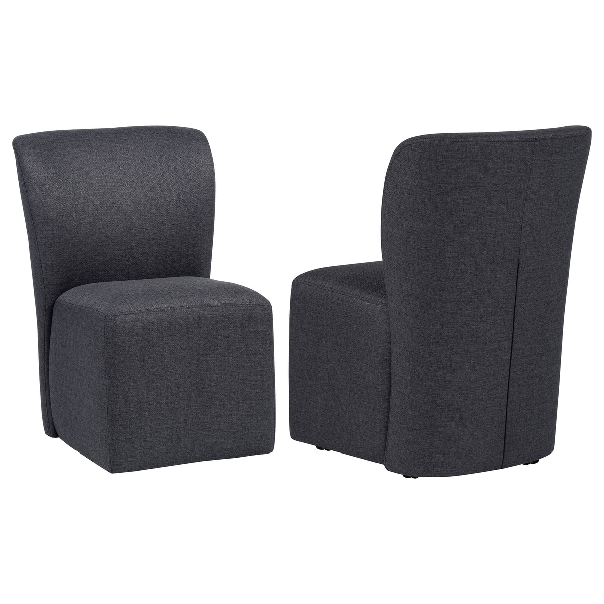 Best Furniture Outlet - Coaster - Jaelynn Upholstered Parsons Dining Side Chair Charcoal (Set of 2) - 107052CHAR