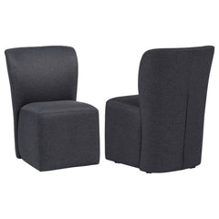 Best Furniture Outlet - Coaster - Jaelynn Upholstered Parsons Dining Side Chair Charcoal (Set of 2) - 107052CHAR