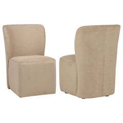 Best Furniture Outlet - Coaster - Jaelynn Upholstered Parsons Dining Side Chair Tan (Set of 2) - 107052TAN