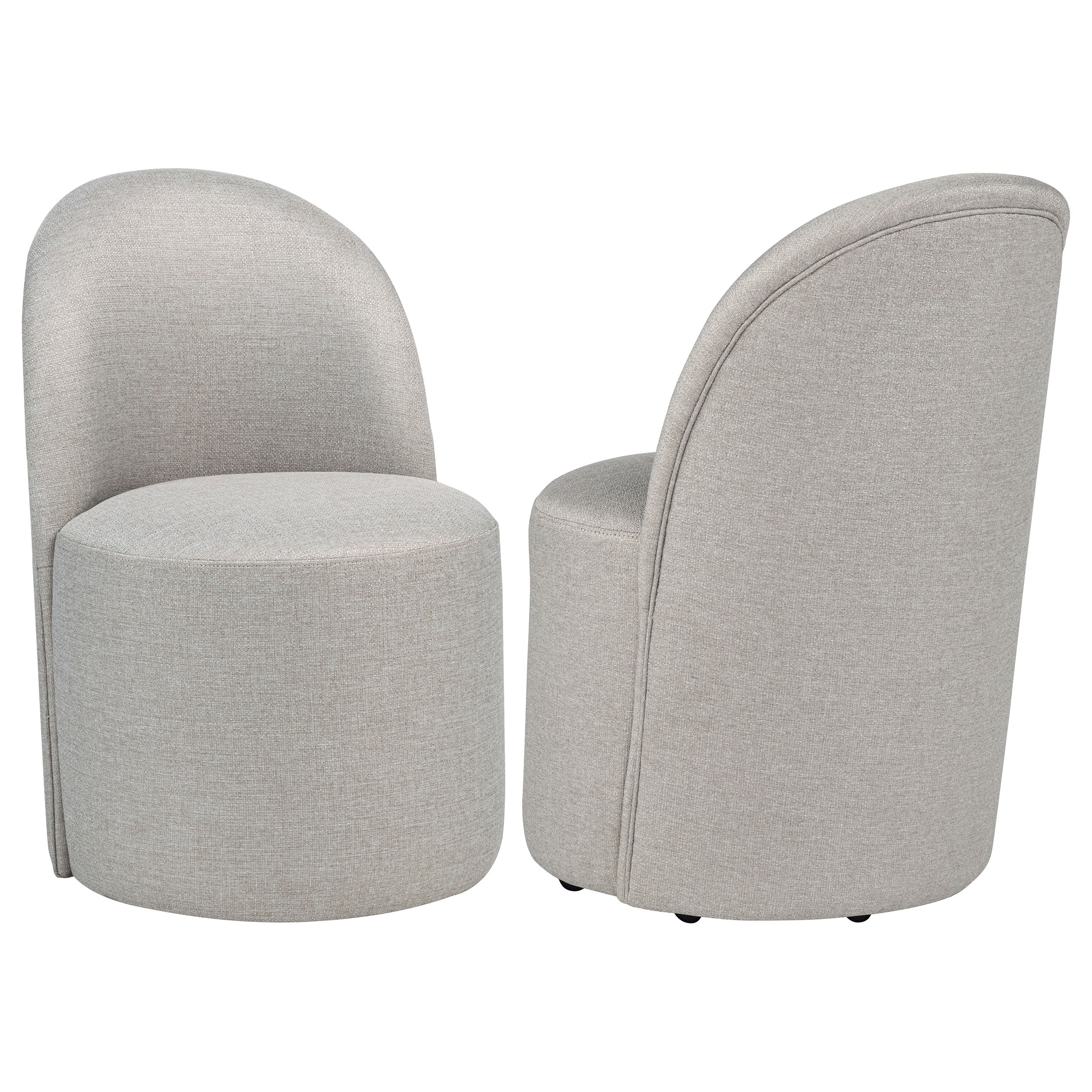 Best Furniture Outlet - Coaster - Aubrey Upholstered Barrel Dining Side Chair Beige (Set of 2) - 107062BEI