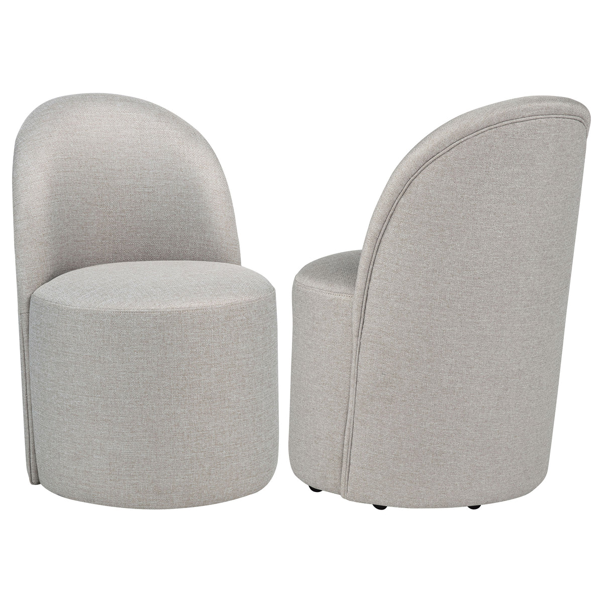 Best Furniture Outlet - Coaster - Aubrey Upholstered Barrel Dining Side Chair Beige (Set of 2) - 107062BEI