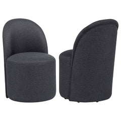 Best Furniture Outlet - Coaster - Aubrey Upholstered Barrel Dining Side Chair Charcoal (Set of 2) - 107062CHAR